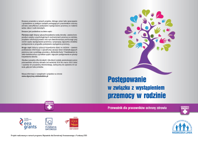 Okładka broszury - Postępowanie w związku z wystąpieniem przemocy w rodzinie