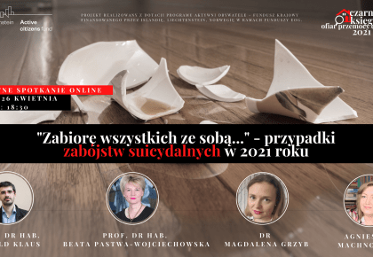 Bezpłatne spotkanie online "Zabiorę wszystkich ze sobą..." - przypadki zabójstw suicydalnych w 2021 roku