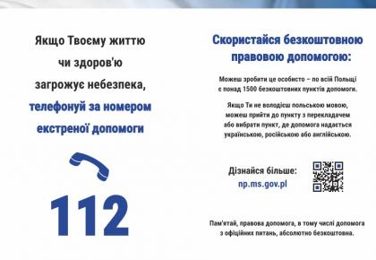 Bezpłatna pomoc psychologiczna, prawna oraz materialna dla osób z Ukrainy