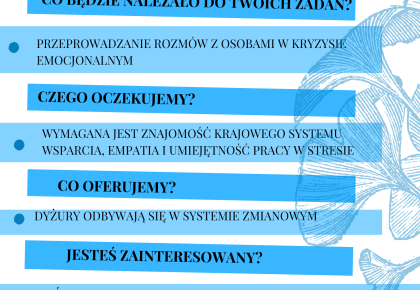 Poszukujemy psychologów, pracowników socjalnych i interwentów kryzysowych na stanowiska konsultantów platformy pomocowej 116sos.pl