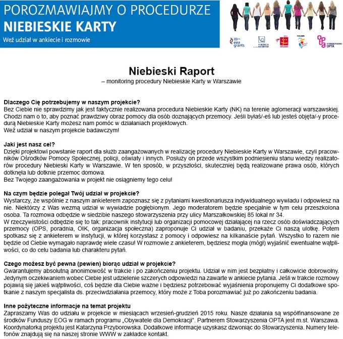 badanie niebieskie karty informacja