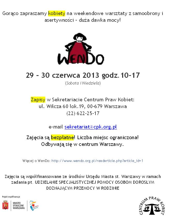 ogloszenie WenDo czerwiec 2013